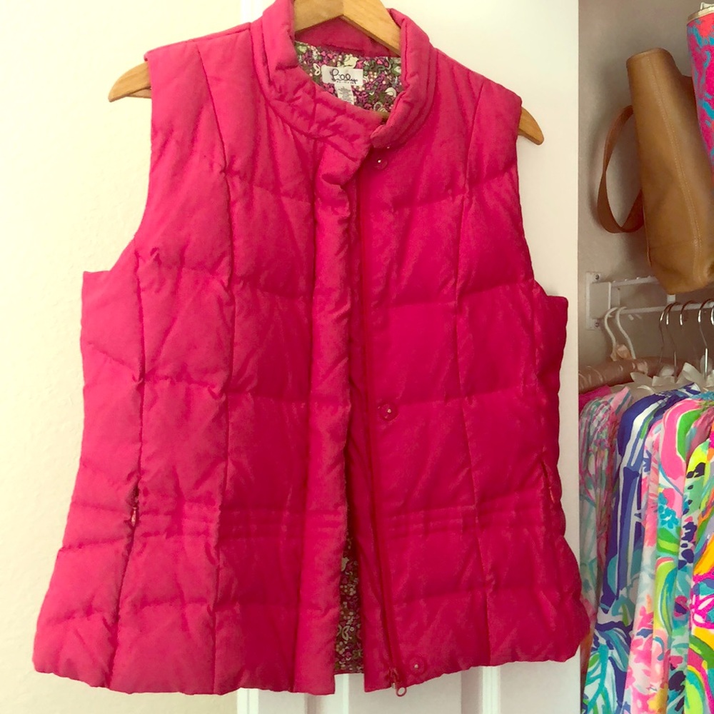 Lilly Pulitzer Hot Pink Puff Vest